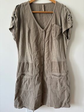 XCVI Crevin Lounge Light Grey Gauze Dress Size L